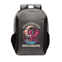 Easily distracted by books and dragons kawaii dragon reader Vector Backpack