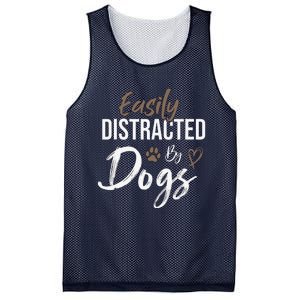 Easily Distracted By Dogs Funny Saying Pet Lover Dog Mom Mesh Reversible Basketball Jersey Tank