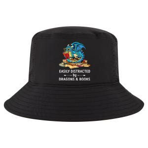 Easily Distracted By Dragons And Books Nerd Dragon Cool Comfort Performance Bucket Hat