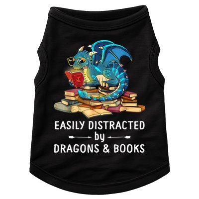 Easily Distracted By Dragons And Books Nerd Dragon Doggie Tank