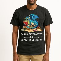 Easily Distracted By Dragons And Books Nerd Dragon Tall T-Shirt