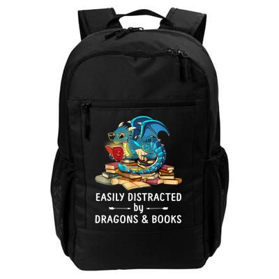 Easily Distracted By Dragons And Books Nerd Dragon Backpack
