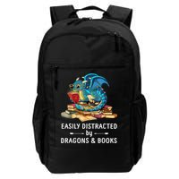 Easily Distracted By Dragons And Books Nerd Dragon Backpack