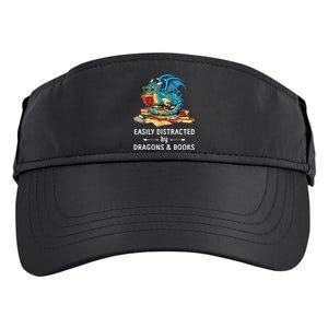 Easily Distracted By Dragons And Books Nerd Dragon Adult Drive Performance Visor