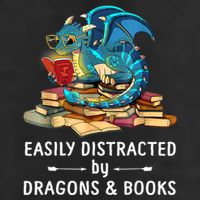 Easily Distracted By Dragons And Books Nerd Dragon 11oz C Handle Ceramic Mug