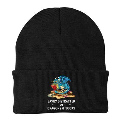 Easily Distracted By Dragons And Books Nerd Dragon Beanie