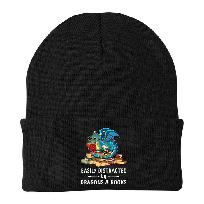 Easily Distracted By Dragons And Books Nerd Dragon Beanie