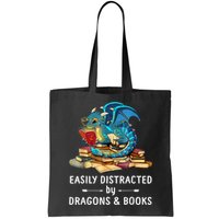 Easily Distracted By Dragons And Books Nerd Dragon Bag