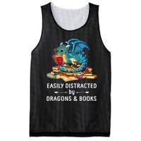 Easily Distracted By Dragons And Books Nerd Dragon Mesh Reversible Basketball Jersey Tank