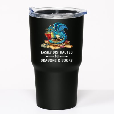 Easily Distracted By Dragons And Books Nerd Dragon Tumbler