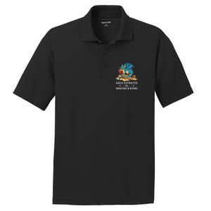 Easily Distracted By Dragons And Books Nerd Dragon PosiCharge RacerMesh Polo