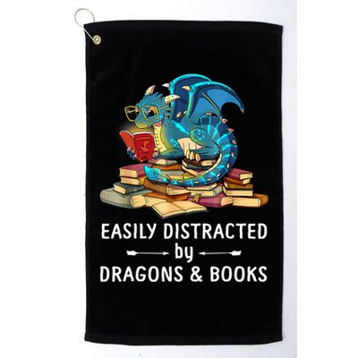 Easily Distracted By Dragons And Books Nerd Dragon Golf Towel