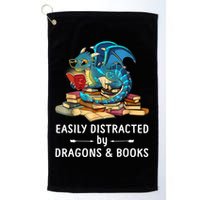 Easily Distracted By Dragons And Books Nerd Dragon Golf Towel
