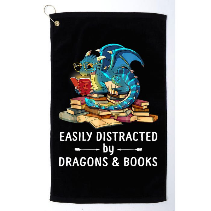 Easily Distracted By Dragons And Books Nerd Dragon Golf Towel