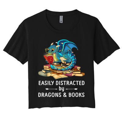 Easily Distracted By Dragons And Books Nerd Dragon Crop Top