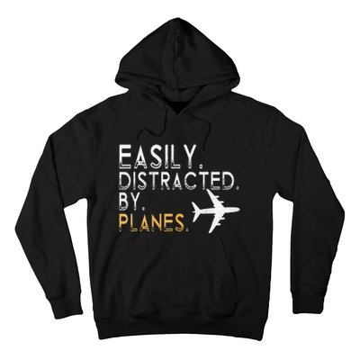 Easily Distracted By Airplanes Men Women Aviation Hoodie