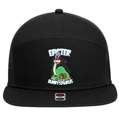 Easter Dinosaur Bunny Egg Hunt Brontosaurus 7 Panel Mesh Trucker Snapback Hat