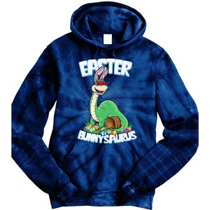 Easter Dinosaur Bunny Egg Hunt Brontosaurus Tie Dye Hoodie