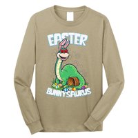 Easter Dinosaur Bunny Egg Hunt Brontosaurus Long Sleeve Shirt