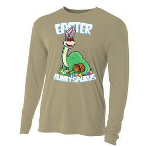 Easter Dinosaur Bunny Egg Hunt Brontosaurus Cooling Performance Long Sleeve Crew