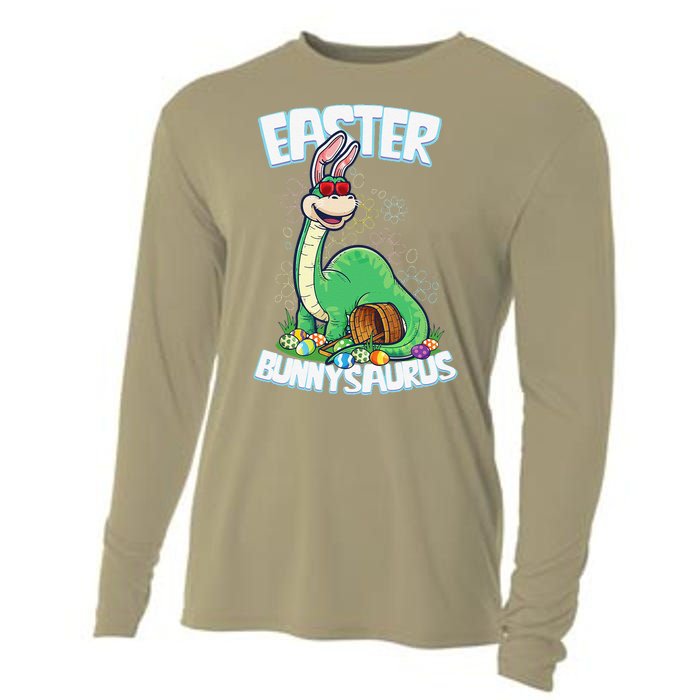 Easter Dinosaur Bunny Egg Hunt Brontosaurus Cooling Performance Long Sleeve Crew