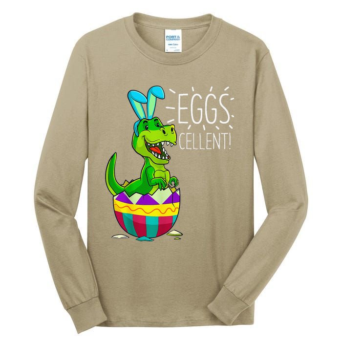 Easter Dinosaur Bunny T Rex Eggs Cellent Funny Tall Long Sleeve T-Shirt