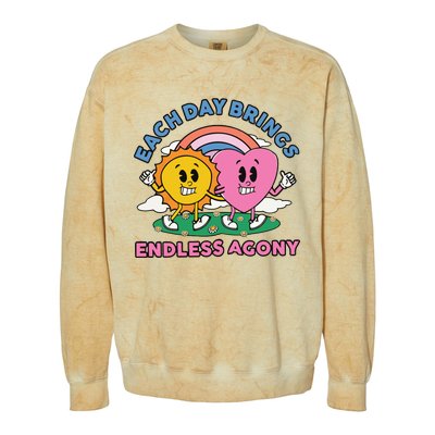 Each Day Brings Endless Agony Colorblast Crewneck Sweatshirt