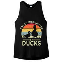 Easily Distracted By Ducks Ladies PosiCharge Tri-Blend Wicking Tank