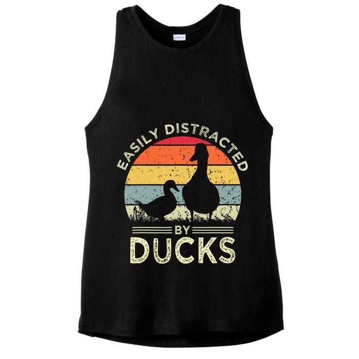 Easily Distracted By Ducks Ladies PosiCharge Tri-Blend Wicking Tank