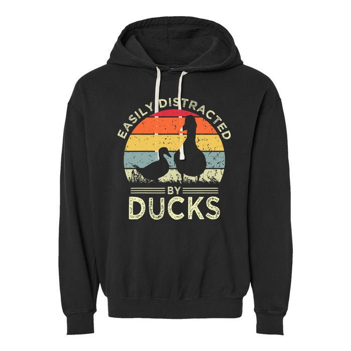 Easily Distracted By Ducks Garment-Dyed Fleece Hoodie
