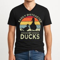 Easily Distracted By Ducks V-Neck T-Shirt