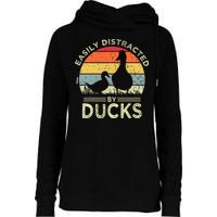 Easily Distracted By Ducks Womens Funnel Neck Pullover Hood
