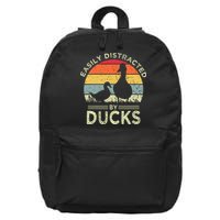 Easily Distracted By Ducks 16 in Basic Backpack