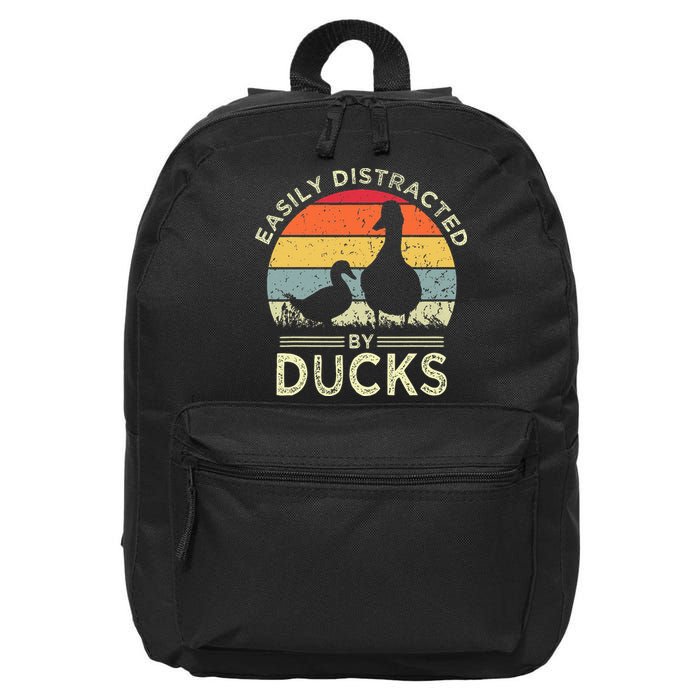 Easily Distracted By Ducks 16 in Basic Backpack