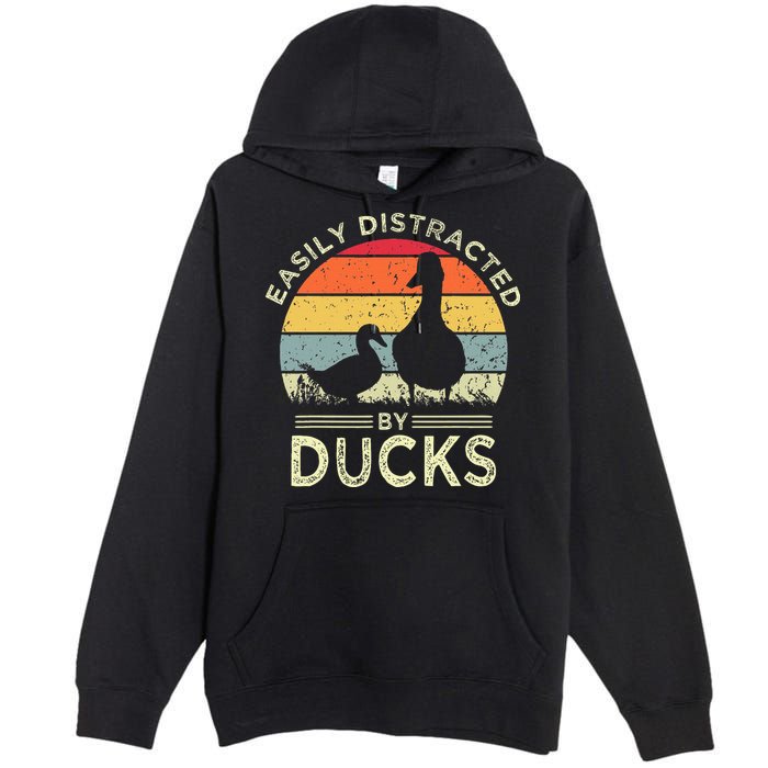 Easily Distracted By Ducks Premium Pullover Hoodie