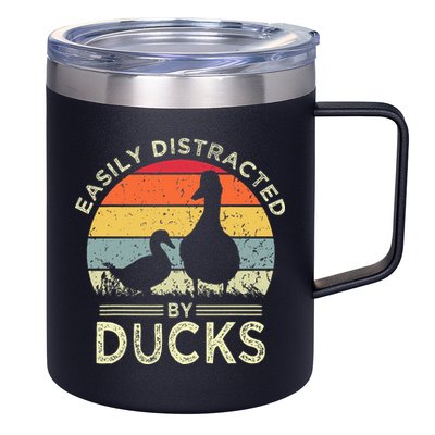 Easily Distracted By Ducks 12oz Stainless Steel Coffee Mug