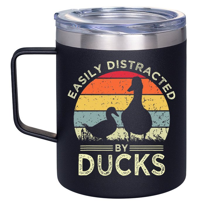 Easily Distracted By Ducks 12oz Stainless Steel Coffee Mug