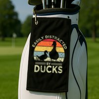 Easily Distracted By Ducks Golf Towel