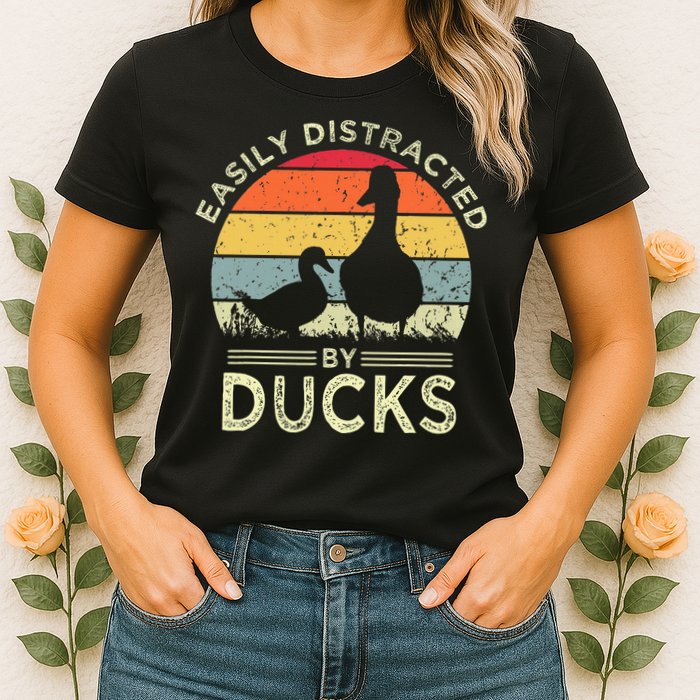 Easily Distracted By Ducks Womens T-Shirt