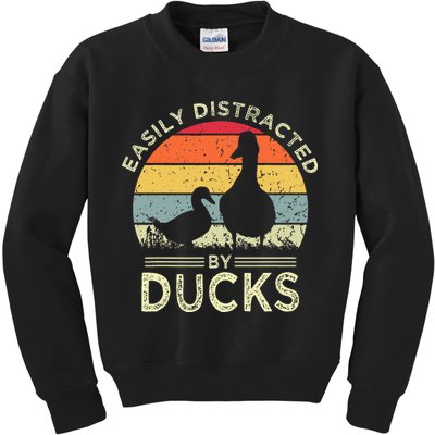 Easily Distracted By Ducks Kids Sweatshirt