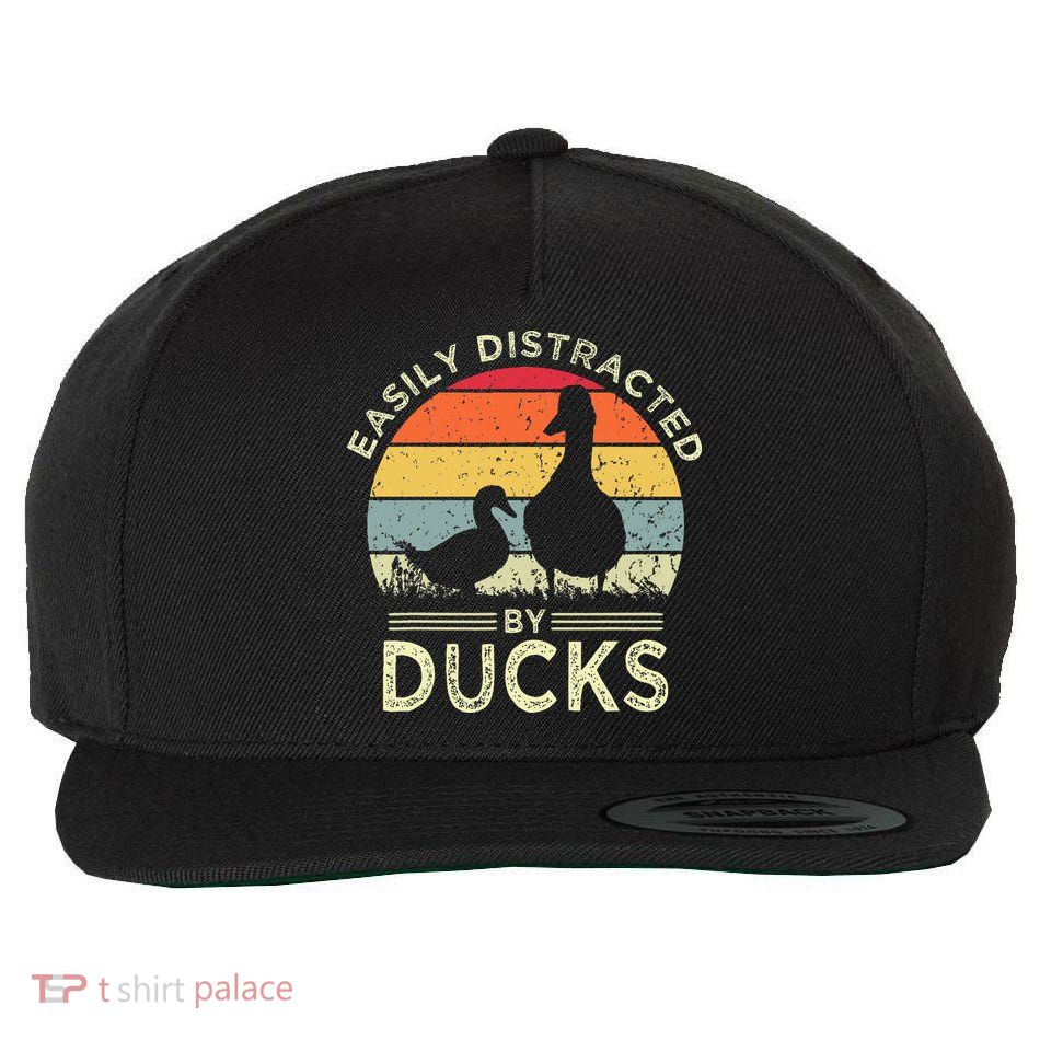 Easily Distracted By Ducks Wool Snapback Cap