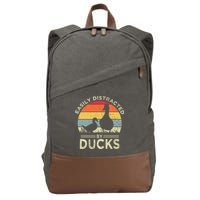 Easily Distracted By Ducks Cotton Canvas Backpack