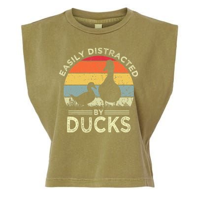 Easily Distracted By Ducks Garment-Dyed Women's Muscle Tee