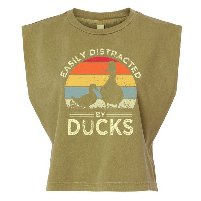 Easily Distracted By Ducks Garment-Dyed Women's Muscle Tee