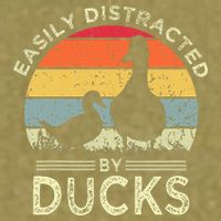 Easily Distracted By Ducks Garment-Dyed Women's Muscle Tee
