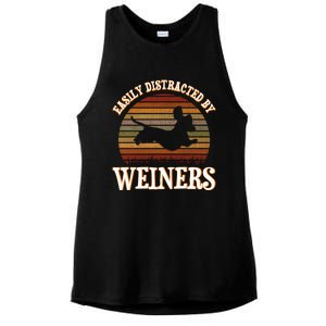 Easily Distracted By Weiners Dachshund Lovers Wiener Lovers Cool Gift Ladies PosiCharge Tri-Blend Wicking Tank