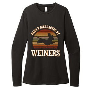 Easily Distracted By Weiners Dachshund Lovers Wiener Lovers Cool Gift Womens CVC Long Sleeve Shirt