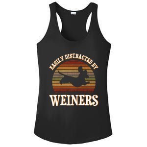 Easily Distracted By Weiners Dachshund Lovers Wiener Lovers Cool Gift Ladies PosiCharge Competitor Racerback Tank