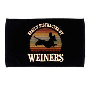 Easily Distracted By Weiners Dachshund Lovers Wiener Lovers Cool Gift Microfiber Hand Towel