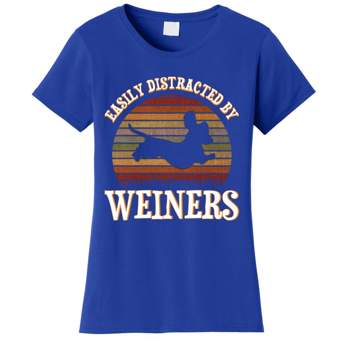 Easily Distracted By Weiners Dachshund Lovers Wiener Lovers Cool Gift Women's T-Shirt